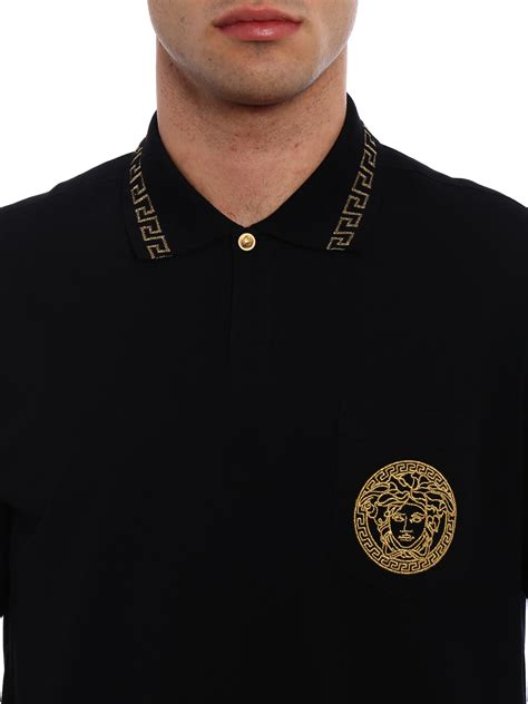 black and gold polo versace|versace long sleeve.